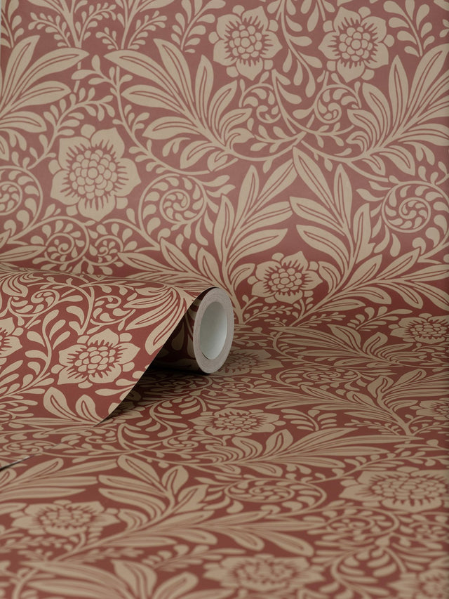 Camille Red Damask Wallpaper
