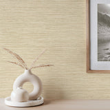 Fusion Neutral Faux Grasscloth Plain Wallpaper with Modern Graphics Pattern - Fine Decor M1766