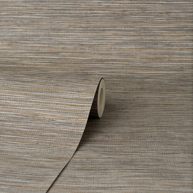 Fusion Stone Plain Faux Grasscloth Grey Wallpaper, Modern Graphics Style - Fine Decor M1767