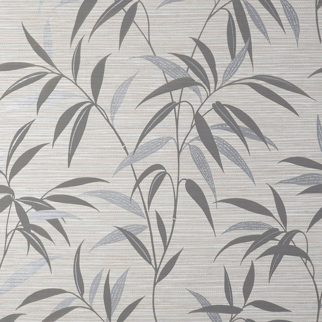 Fusion Grey Leaf Wallpaper
