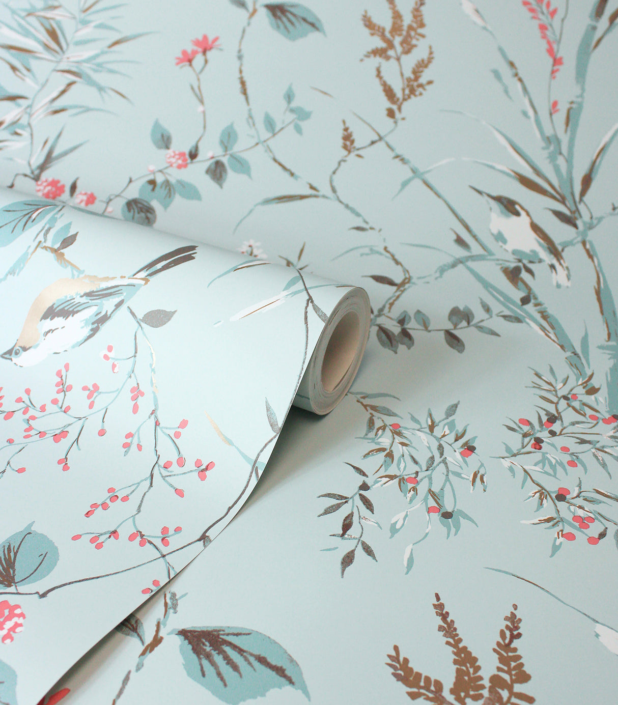 Mariko Light Blue by Fine Decor Botanical Wallpaper – Brewster Home Fashions M1856