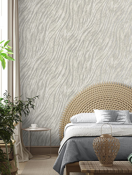 Arran Grey by Fine Decor Swirling Stripe Wallpaper – Brewster Home Fashions M1860