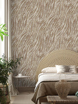 Arran Rose Gold by Fine Decor Swirling Stripe Wallpaper – Brewster Home Fashions M1862