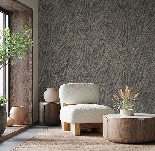 Arran Stone by Fine Decor Swirling Stripe Wallpaper – Brewster Home Fashions M1863