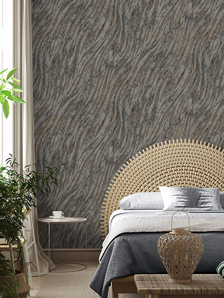 Arran Stone by Fine Decor Swirling Stripe Wallpaper – Brewster Home Fashions M1863
