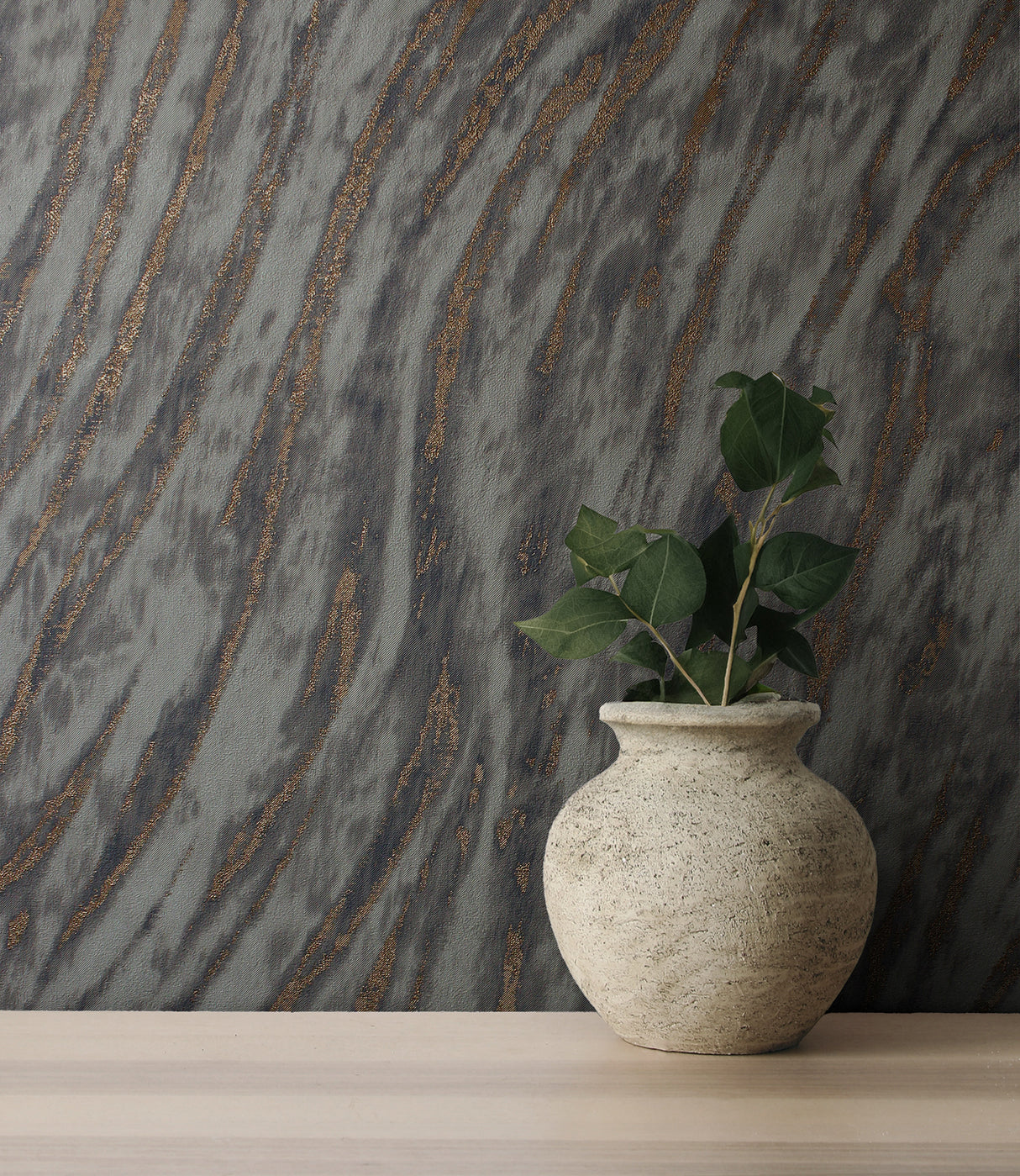 Arran Stone by Fine Decor Swirling Stripe Wallpaper – Brewster Home Fashions M1863