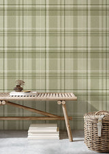 Harris Green by Fine Decor Plaid Chevron Wallpaper – Brewster Home Fashions M1865