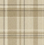 Fine Decor Harris Light Brown Plaid Chevron Wallpaper sample showing light brown plaid with chevron weave