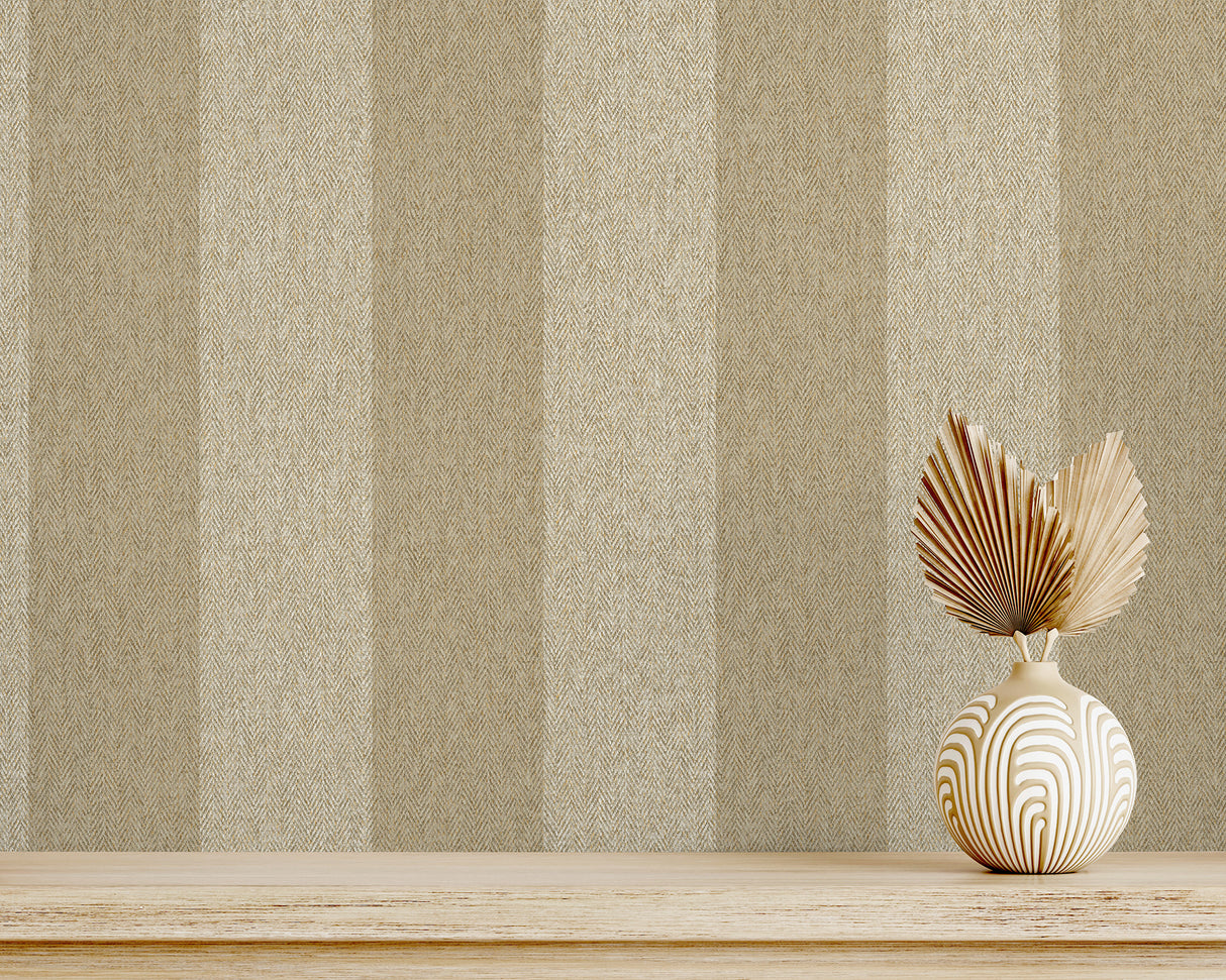 Finn Light Brown by Fine Decor Chevron Stripe Wallpaper – Brewster Home Fashions M1869