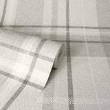 Harris Grey by Fine Decor Plaid Chevron Wallpaper- Brewster Home Fashions M1871