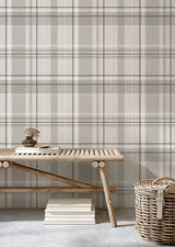 Harris Grey by Fine Decor Plaid Chevron Wallpaper- Brewster Home Fashions M1871