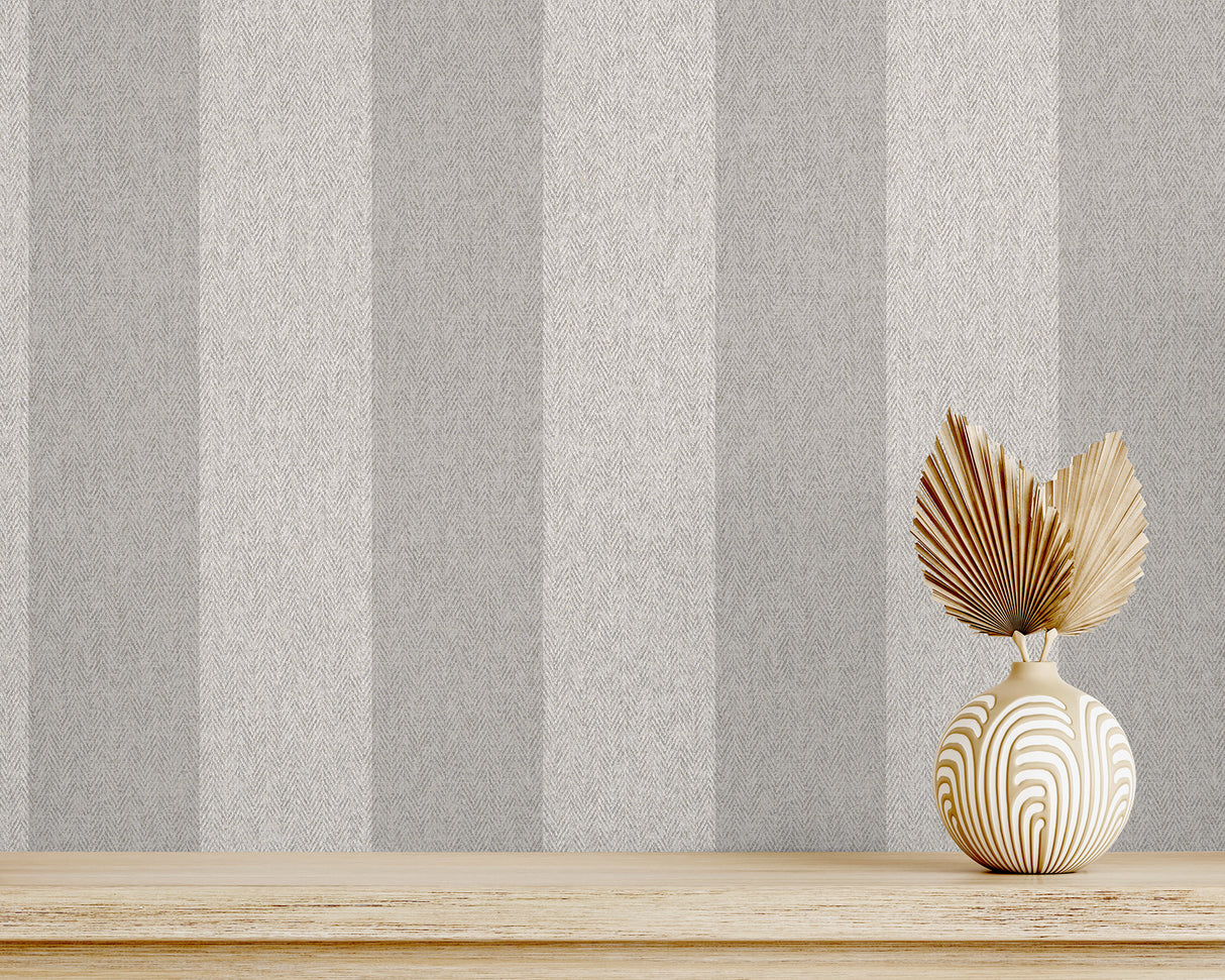 Finn Grey by Fine Decor Chevron Stripe Wallpaper – Brewster Home Fashions M1872