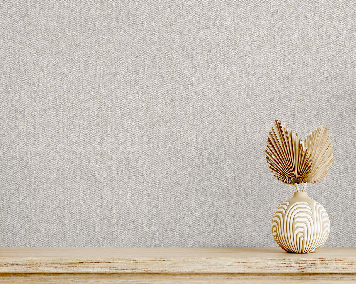Theo Light Grey by Fine Decor Chevron Wallpaper- Brewster Home Fashions M1873