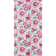 MICHEL wallpaper in Capri by Raoul Textiles for Schumacher, featuring a vibrant hand-printed floral pattern in red and blue tones.