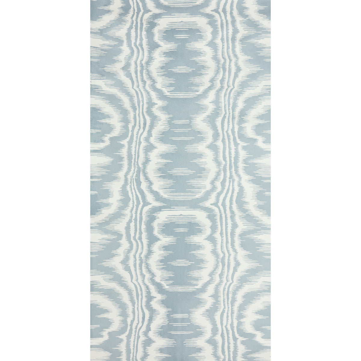 AMORE Indigo by Raoul Textiles hand-printed wallpaper pattern in blue and white by Schumacher