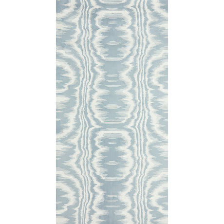 AMORE Indigo by Raoul Textiles hand-printed wallpaper pattern in blue and white by Schumacher