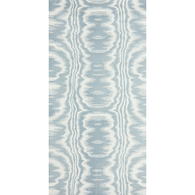 AMORE Indigo by Raoul Textiles hand-printed wallpaper pattern in blue and white by Schumacher