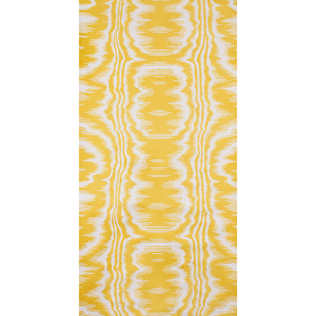 AMORE Sulphur by Raoul Textiles hand-printed yellow and white wallpaper pattern