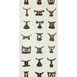 SYLLA Mole by Raoul Textiles hand-printed Japanese pulp paper wallpaper with abstract brown motifs on a light background.