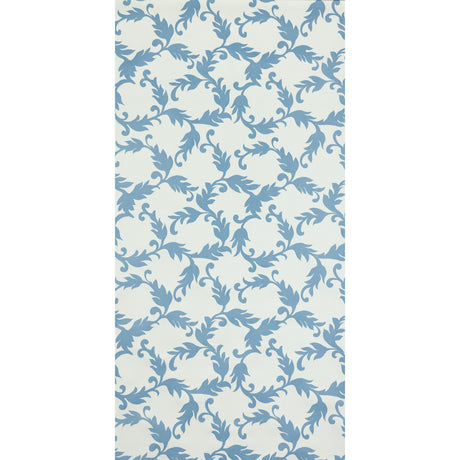 Cyril Delft by Raoul Textiles blue and white hand-printed wallpaper pattern by Schumacher