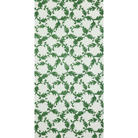 Cyril Verde by Raoul Textiles green botanical wallpaper pattern on white background