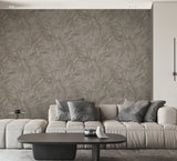 Aspen Stone Leaf Textured Heavy Weight Vinyl Wallpaper with Modern Botanical Leaves Pattern - Fine Decor M95661