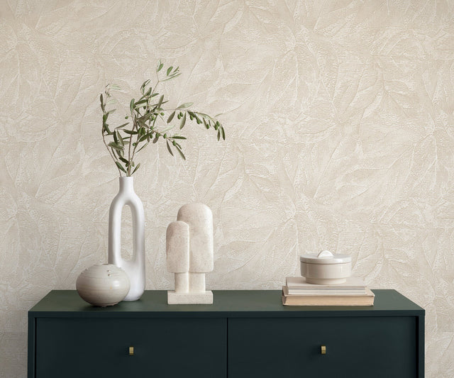 Aspen Bone Leaf Wallpaper