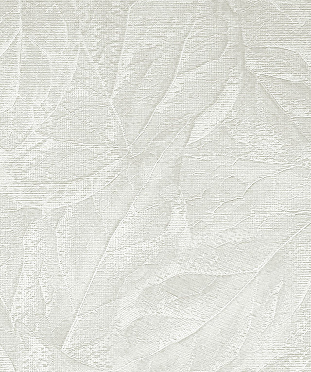 Aspen White Leaf Wallpaper