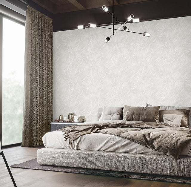 Aspen White Leaf Wallpaper