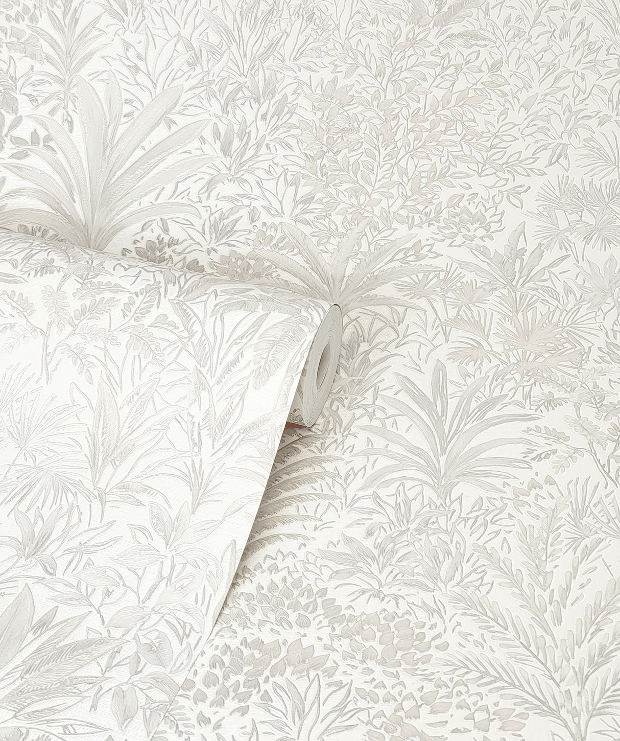Meilani White & Silver by Fine Decor Palm Landscape Wallpaper – Brewster Home Fashions M95677