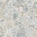 Fine Decor Meilani Natural & Grey Palm Landscape Wallpaper roll with tropical palm landscape pattern