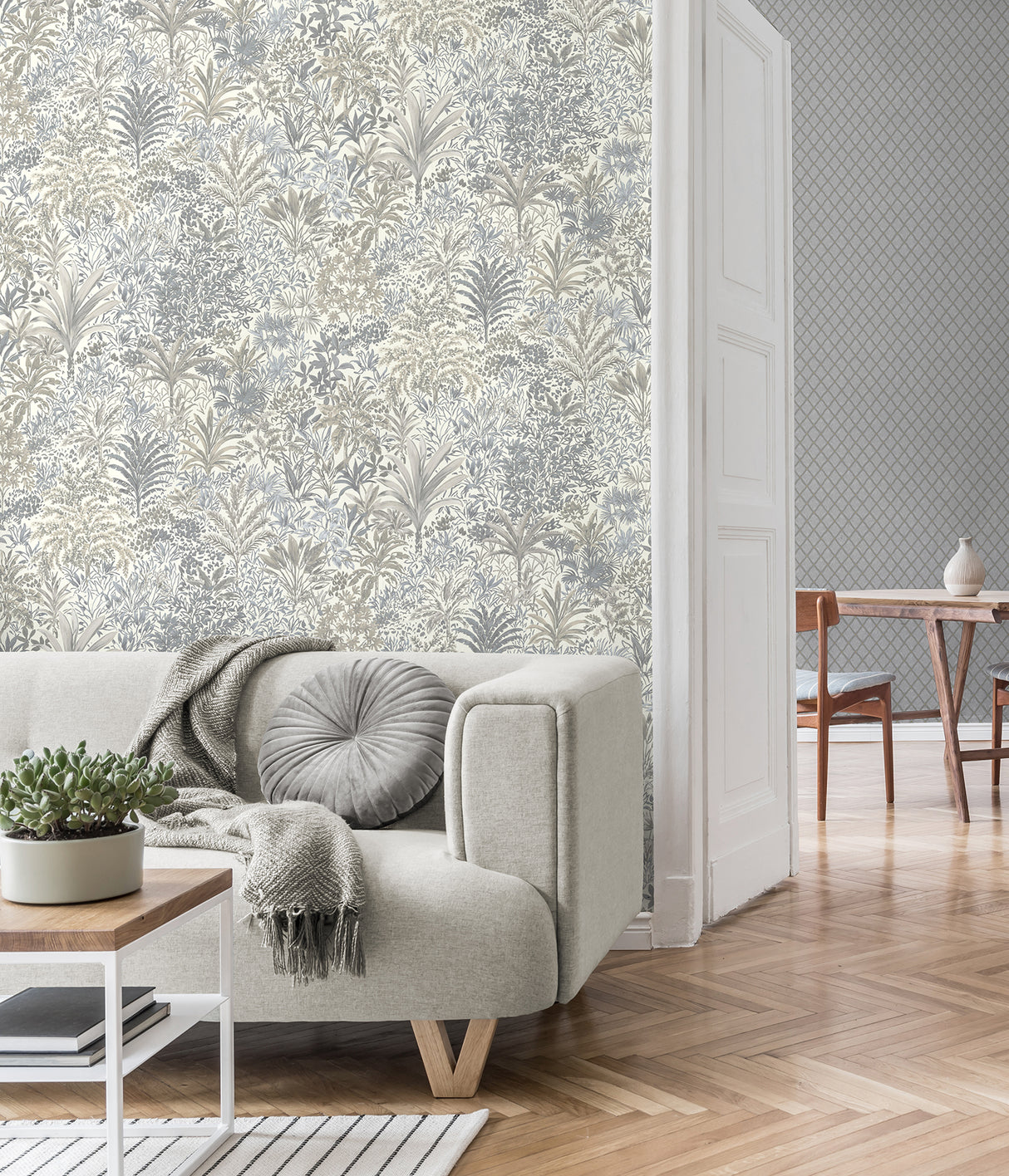 Meilani Natural & Grey by Fine Decor Palm Landscape Wallpaper – Brewster Home Fashions M95678