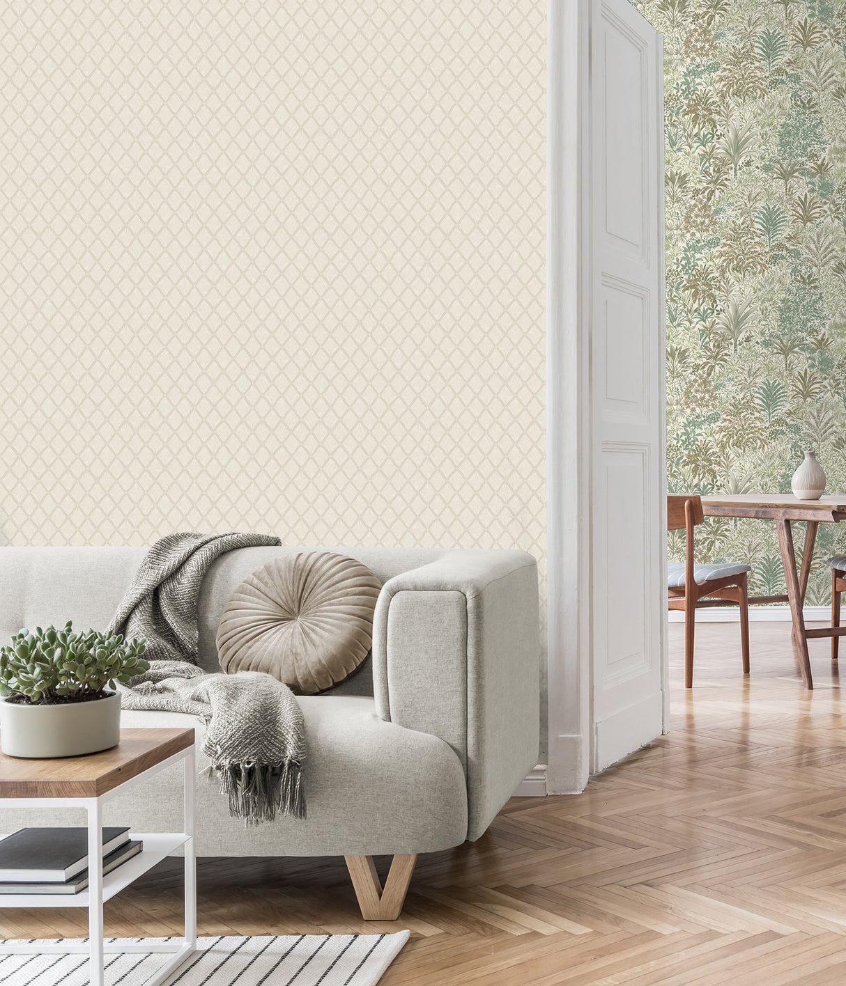 Santina Eggshell by Fine Decor Trellis Wallpaper – Brewster Home Fashions M95679