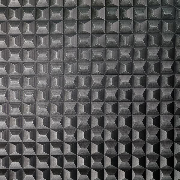 Romero Black 3D Geometric Wallpaper close-up pattern