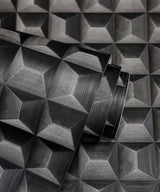 Romero Black by Fine Decor 3D Geometric Wallpaper – Brewster Home Fashions M95682