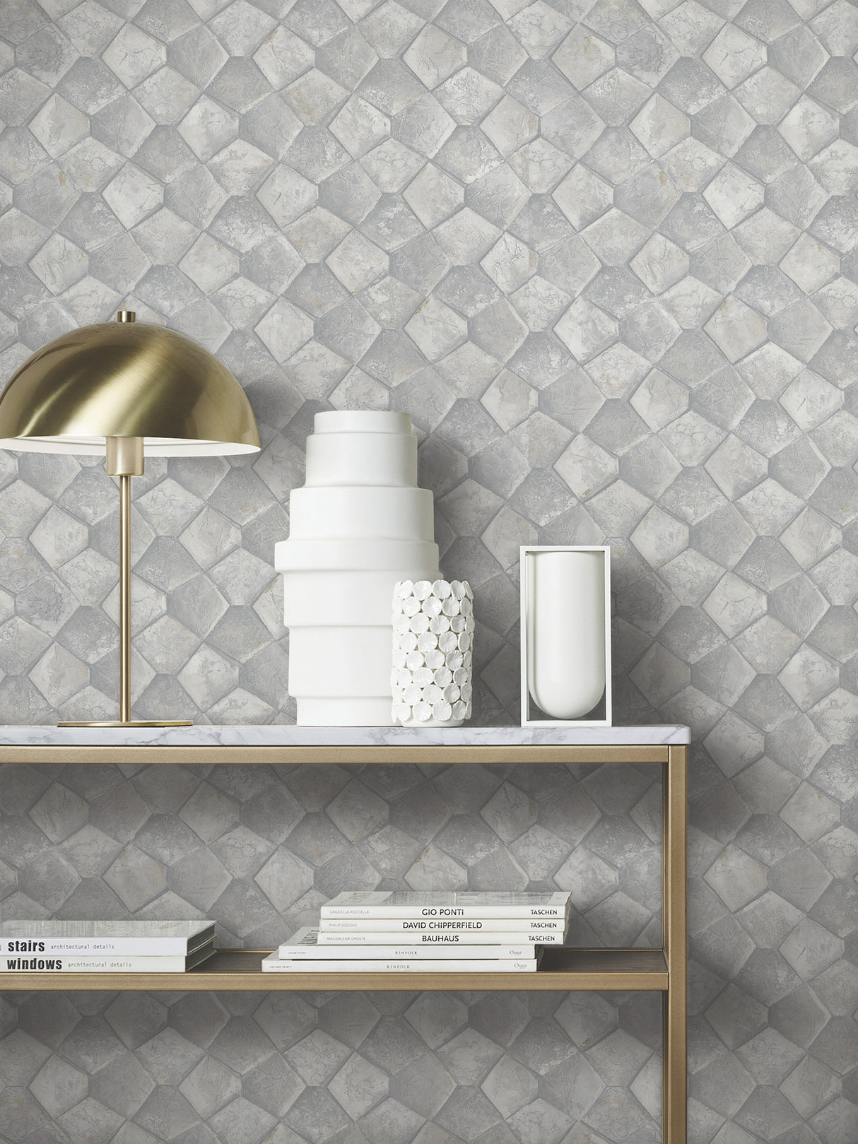 Waterford Grey by Antonina Vella Tiled Wallpaper – York Designer Series MA34907