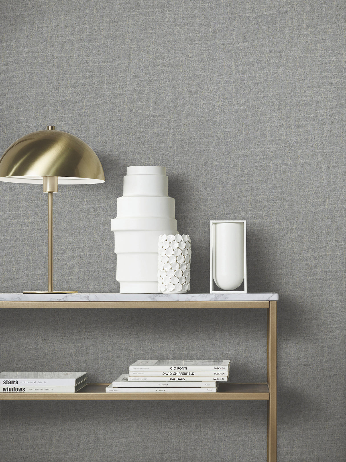 Highland Tweed Dark Grey by Antonina Vella Faux Fabric Wallpaper – York Designer Series MA34915