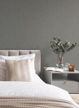 Highland Tweed Charcoal by Antonina Vella Faux Fabric Wallpaper – York Designer Series MA34916