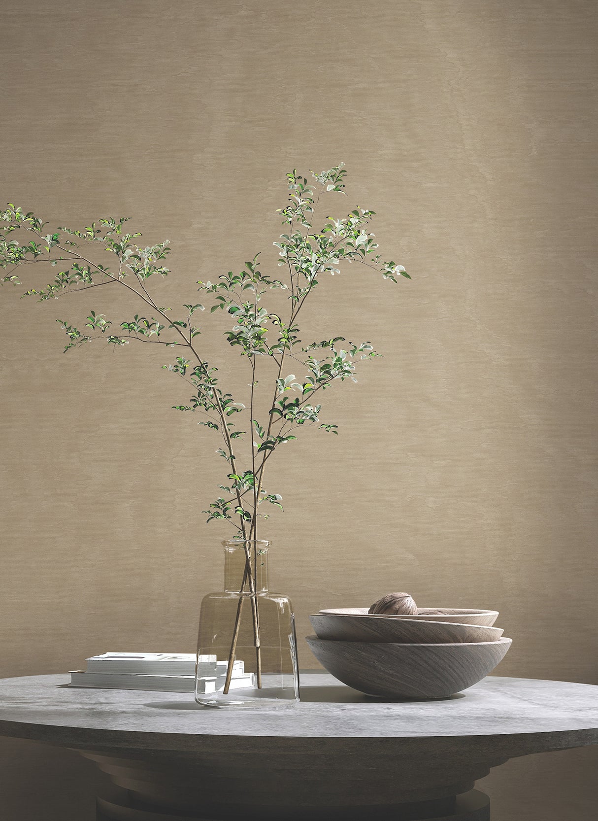 Shimmering Moire Taupe by Antonina Vella Textured Wallpaper – York Designer Series MA34922