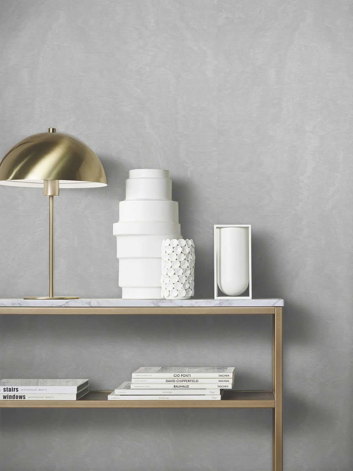 Shimmering Moire Silver by Antonina Vella Textured Wallpaper- York Designer Series MA34923