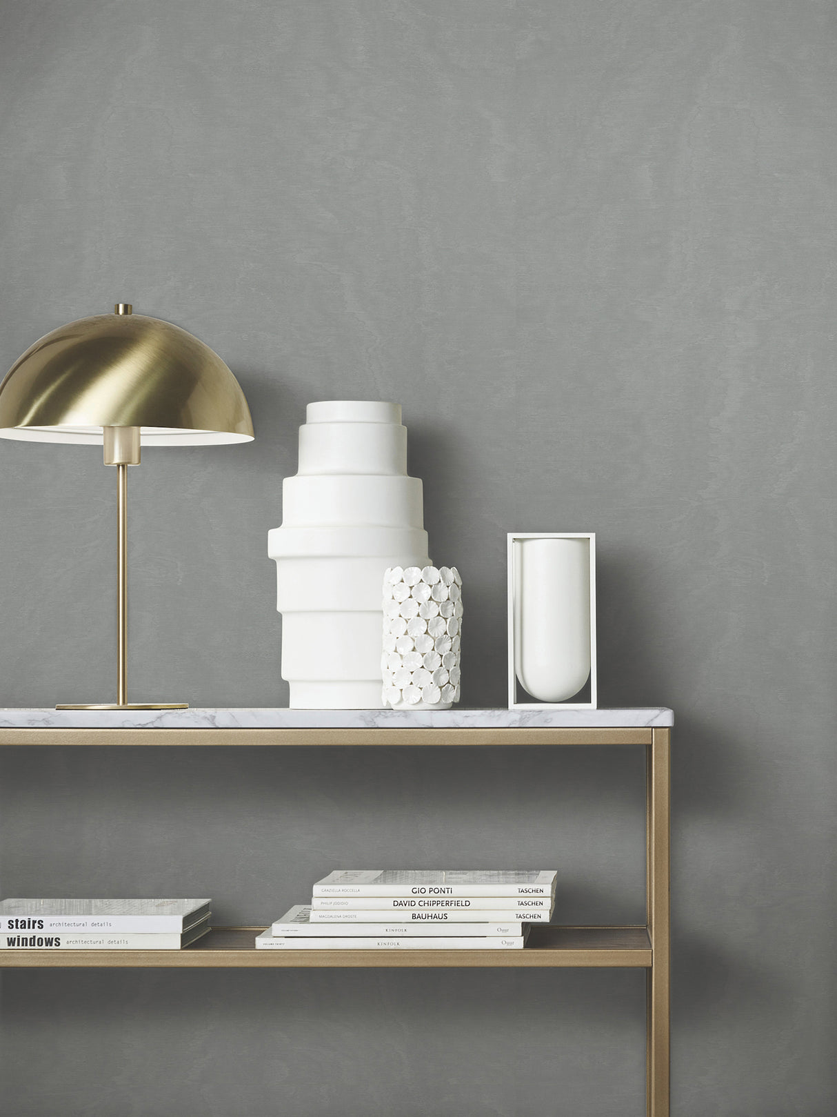 Shimmering Moire Pewter by Antonina Vella Textured Wallpaper- York Designer Series MA34924