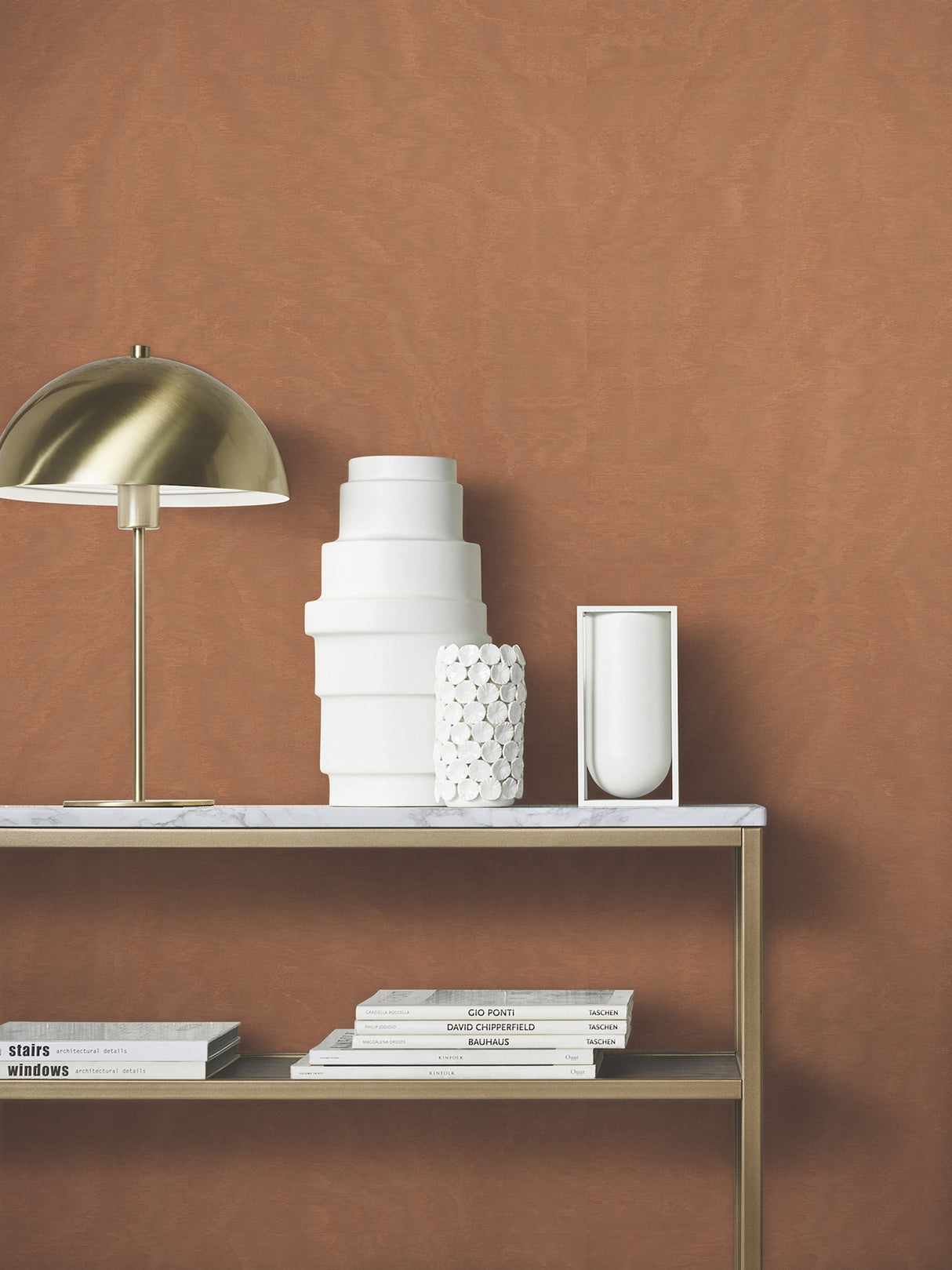 Shimmering Moire Copper by Antonina Vella Textured Wallpaper – York Designer Series MA34926