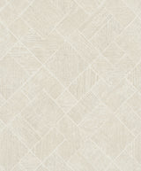 Antonina Vella Marquetry Beige Tile Wallpaper room scene