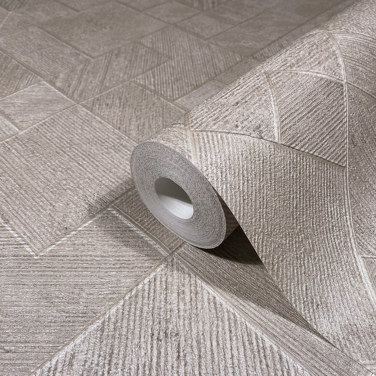 Marquetry Grey by Antonina Vella Tile Wallpaper – York Designer Series MA35510