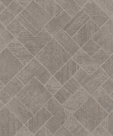 Antonina Vella Marquetry Taupe Tile Wallpaper roll and pattern, SKU MA35511