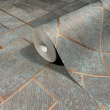 Marquetry Teal by Antonina Vella Tile Vinyl Wallpaper- York Designer Series MA35512