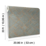 Marquetry Teal by Antonina Vella Tile Vinyl Wallpaper- York Designer Series MA35512