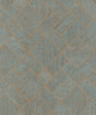 Antonina Vella Marquetry Teal Tile Vinyl Wallpaper roll and pattern MA35512