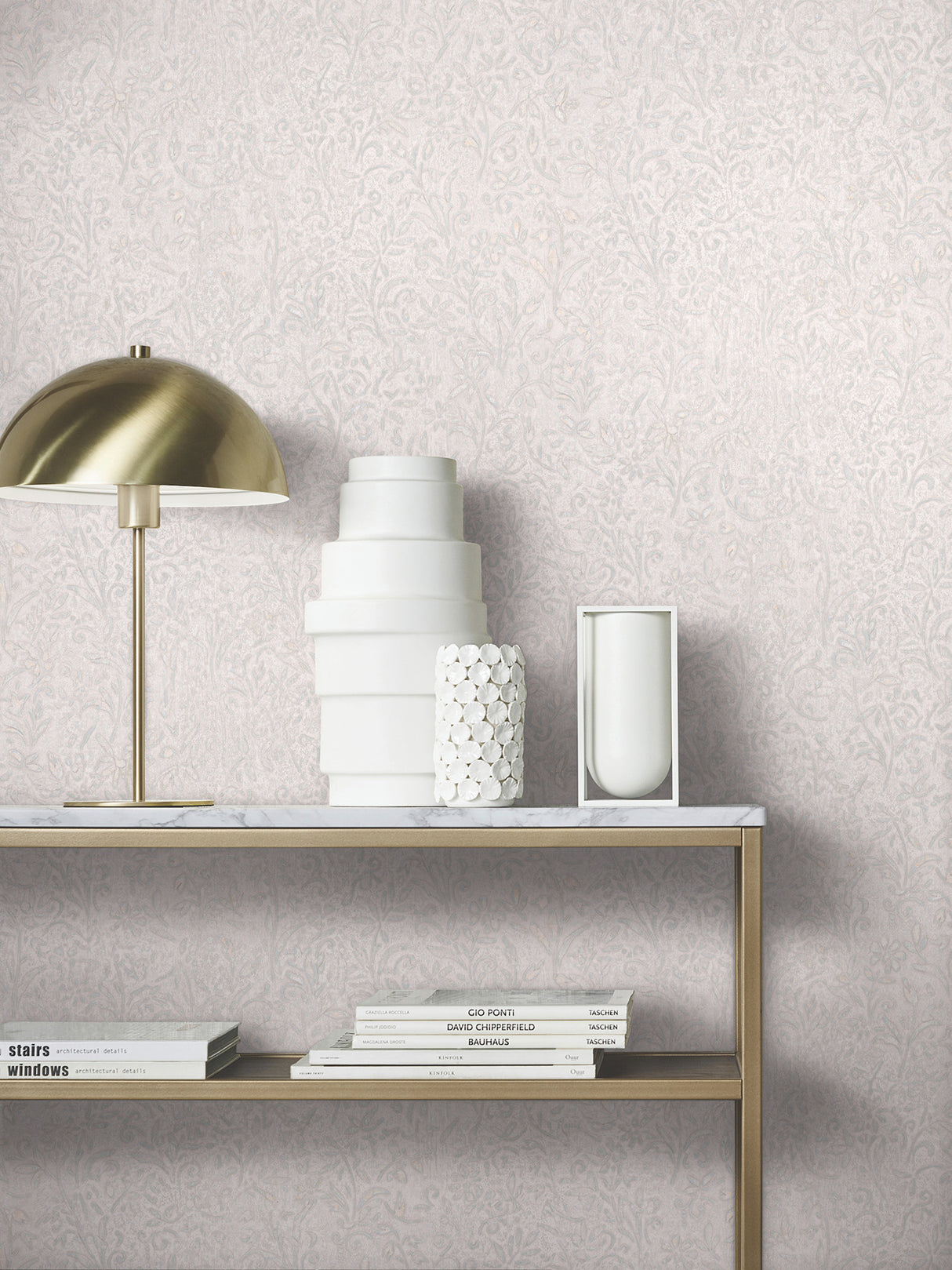 Sculpted Floral Aqua by Antonina Vella Relief Wallpaper – York Designer Series MA35529