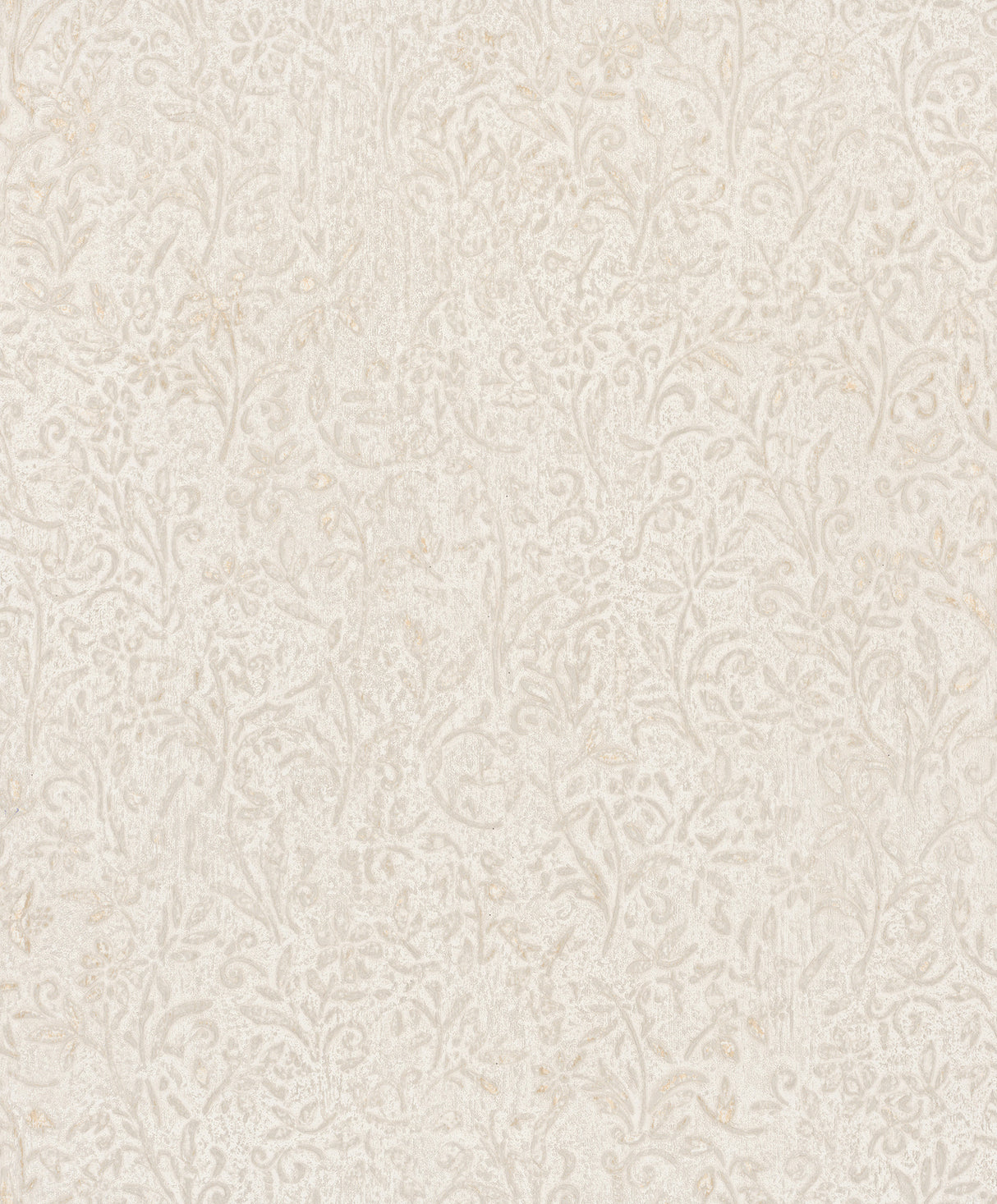 Sculpted Floral Beige Relief Wallpaper MA35531 by Antonina Vella